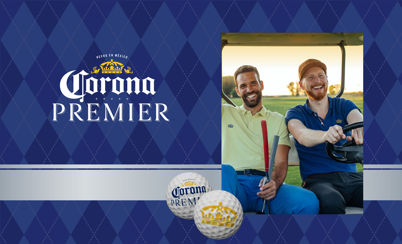 Corona Premier golf merchandise and lifestyle photo.