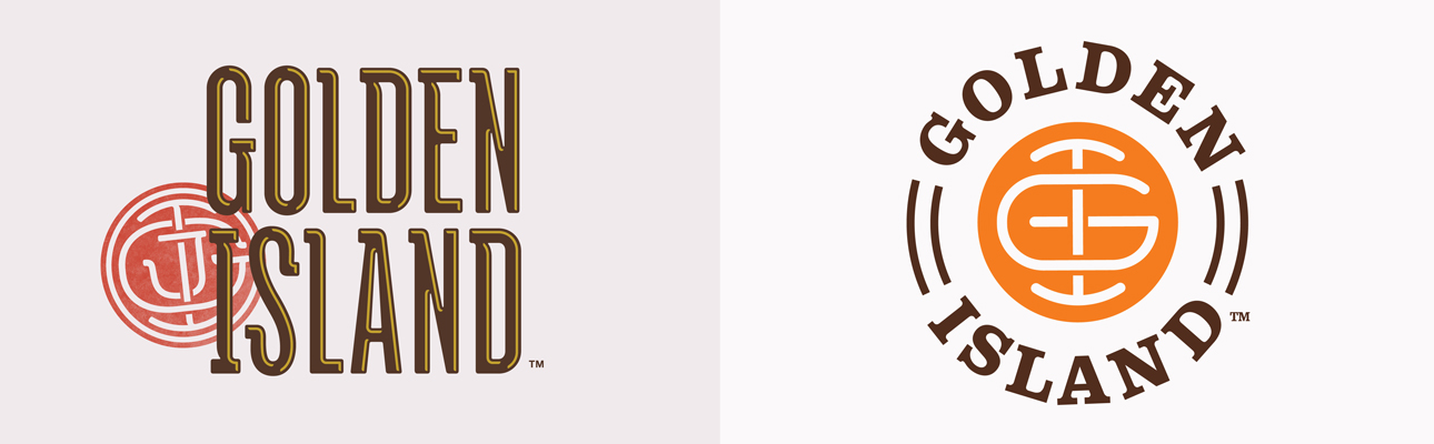 Golden Island logo evolution.