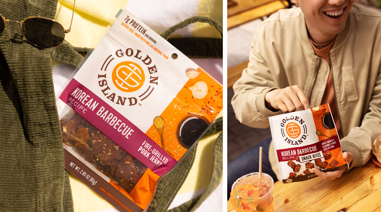 Golden Island beef jerky on-the-go.