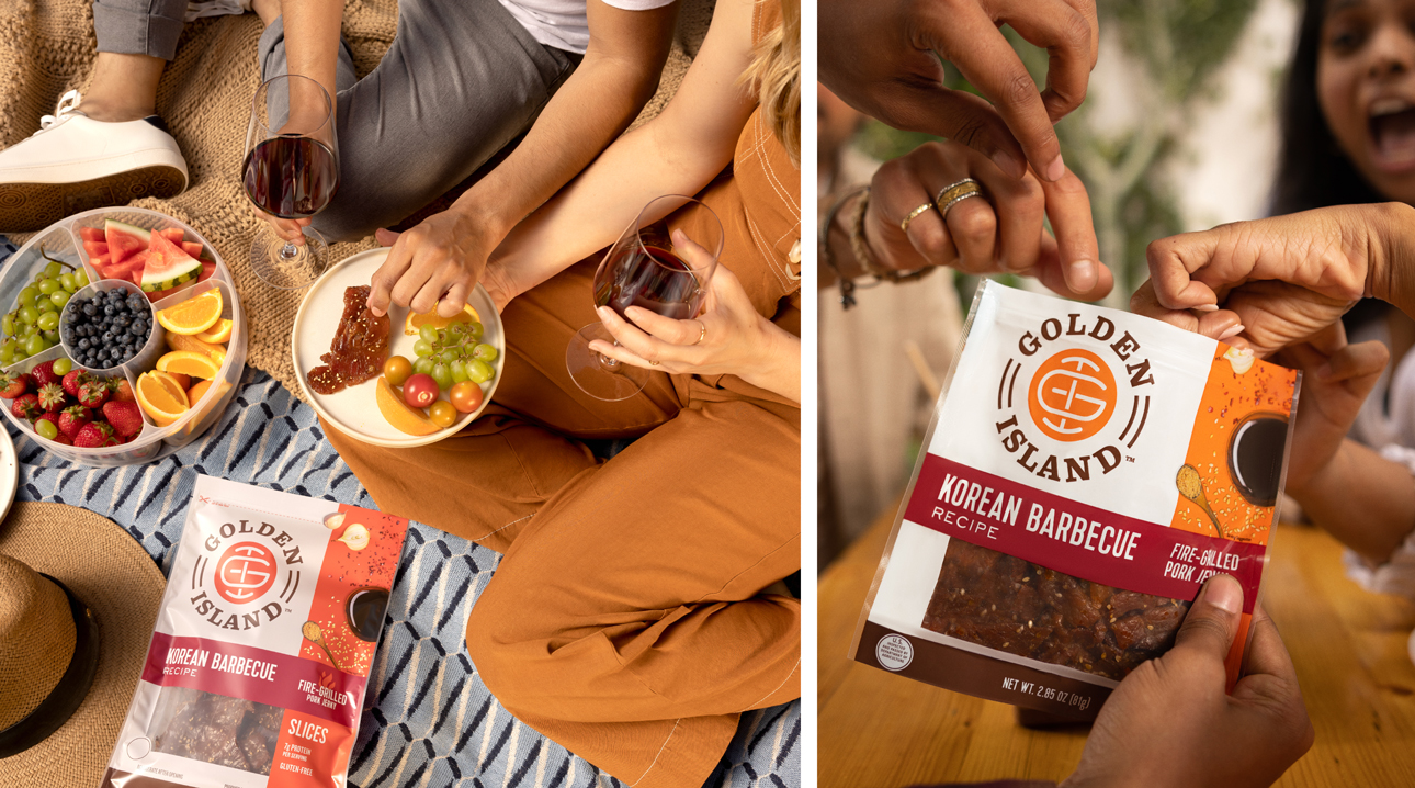Golden Island beef jerky being enjoyed by a group of friends.
