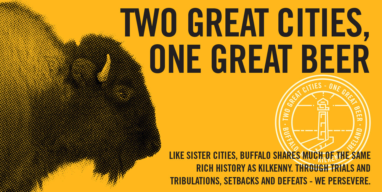 Sullivan's Brewing Company poster with buffalo, Two Great Cities, One Great Beer.