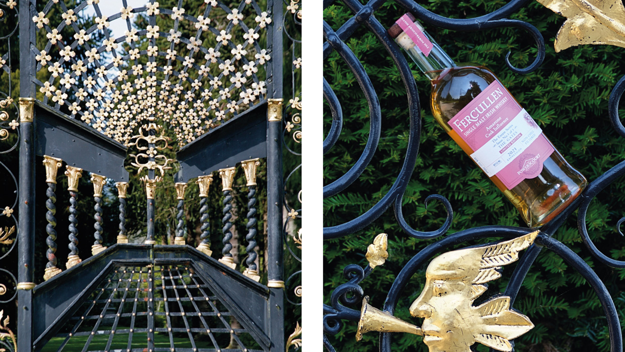 Fercullen Estate Series, The Gates bottle next to a photo of gates.
